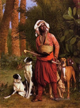 アラブの黒人猟犬マスター ジャン・レオン・ジェローム Oil Paintings